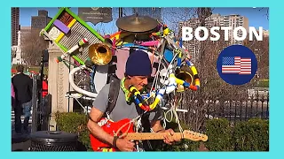 BOSTON: One-man band street performer plays Beatles at Boston Commons #travel #boston
