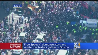 Police Work To Control Crowd Near Boston Common