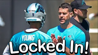 Dave Canales Working With Bryce Young During Panthers OTAs!