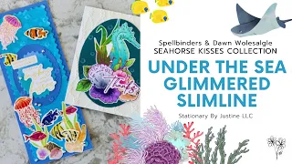 GLIMMERED Slimline & A2 sized Cards | Seahorse Kisses Collection