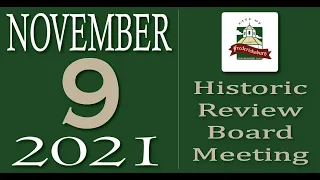 City of Fredericksburg, TX - Historic Review Board Meeting - Tuesday, November 9, 2021