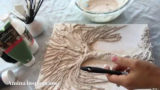 #diy #tableau 3D relief #idée #peinture décoration tableau حيل وأفكار لعمل لوحة فنية