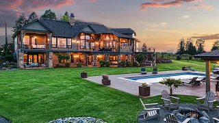 A grand timber-framed estate with panoramic mountain views in Ridgefield for $5,750,000