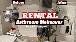 UNDER $50 SMALL APARTMENT BATHROOM MAKEOVER + STORAGE & ORGANIZATION HACKS | RENTAL FRIENDLY