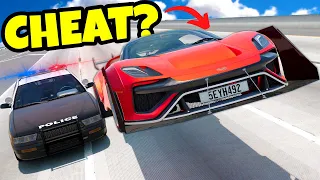 Using The FASTEST CHEAT CARS for High-Speed Police Chases in BeamNG Drive Mods!