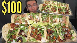 INSANE MEXICAN TACO CHALLENGE (50+ TACOS?) | Mexican Street Tacos | Carne Asada, El Pastor, Barbacoa