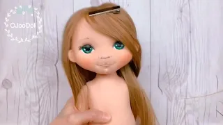 TUTORIAL Doll / How to sew doll hair (40cm doll)