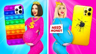 Bogata Ciężarna vs Uboga Ciężarna | Zabawne chwile w ciąży z bogatą i ubogą dziewczyną by RATATA
