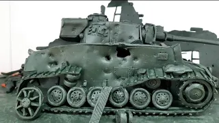 Pz III Ausf J из ПЛАСТИЛИНА ОБСТРЕЛ / ДИОРАМА ТАНКА из ПЛАСТИЛИНА.