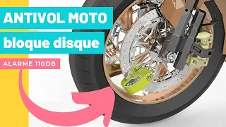 🏍️ COMMENT SE PROTEGER DES VOLS avec l'Antivol Moto Bloque Disque avec Alarme 110db AGPTEK = 20€ !!!