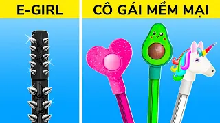 E-girl vs Soft Girl School Crafts 😈👼 Mẹo học đường tốt và xấu