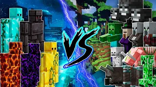 Extra Golems vs All Minecraft Mobs | Minecraft Every Golems And Angry Mobs In Minecraft (1.19.3)