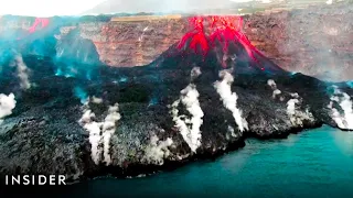 Lava From La Palma’s Volcano Has Reached The Atlantic Ocean