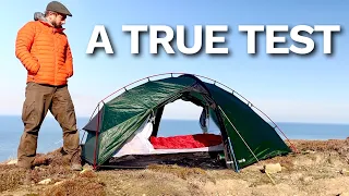 Cliff Camping in Gale Force Winds! | Solo Wild Camping in my NEW Tent