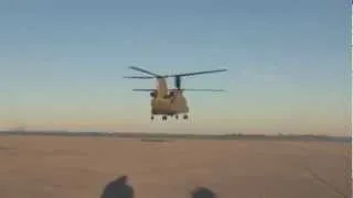 Chinook Helicopter Brings in Water to Landing Zone