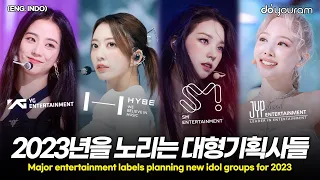 하이브, YG, JYP, SM 4대 기획사의 2023년 신인 아이돌 경쟁(ENG, INDO)