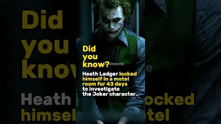 Heath Ledger locked himself in a motel room for 43 days.. #short #joker #heathledger #batman