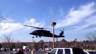 Uh-60 landing in parking lot