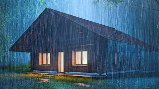 Pioggia Rilassante per Dormire - Forti Piogge ,Vento forte sul tetto di legno nella foresta