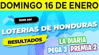 Sorteo 11AM Loto Honduras, La Diaria, Pega 3, Premia 2, Domingo 16 de Enero del 2022 | Ganador 😱🤑💰💵