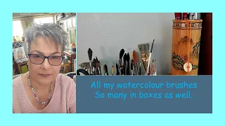 All of my watercolour brushes so many in boxes too.