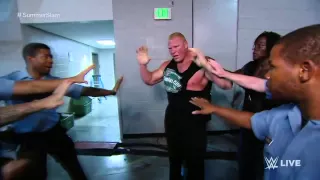 The brawl between Brock Lesnar and The Undertaker spills backstage  Raw, July 20, 2015 1280x720