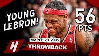 Young LeBron James CRAZY Full Highlights vs Raptors 2005.03.20 - 56 Points, 1st 50+ Game!