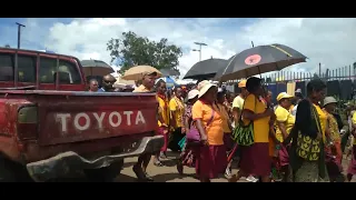 Papua New Guinea for Jesus#SDA church members marching around Goroka town"