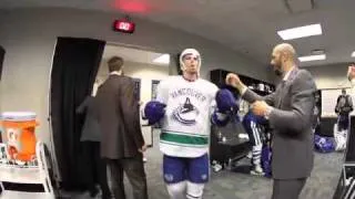 Vancouver Canucks locker room celebration - Round 2 win