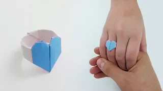 LOVE RING ORIGAMI Tutorial - Step by Step Instructions. Gấp nhẫn tình yêu mùa Valentine