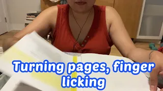 ASMR Page turning, page flipping finger licking