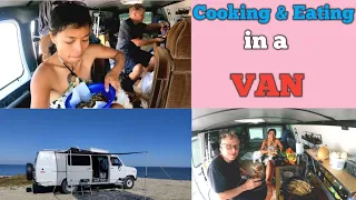 Cooking& Eating in a Van, Van life.Our Simple Life. #vanlie #freecamp #cookingeating
