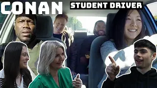 BRITISH FAMILY REACTS | Conan, Ice Cube and Kevin Hart Help A Student Driver!