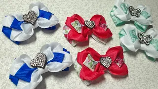 Супер бантики для малышек из репсовой ленты. Канзаши. Kanzashi