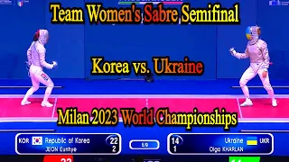 Fierce Showdown for Bronze: Korea vs Ukraine Team Women's Sabre - Milan 2023 World Championships