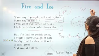 Fire and ice class 10 in hindi