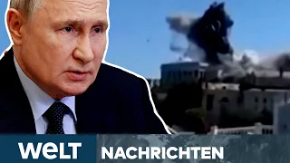 PUTINS KRIEG: Neue Videos! So heftig war die Attacke auf das Russen-Hauptquartier! | WELT Stream