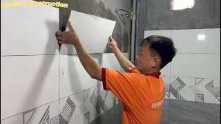 Bathroom Construction Precise Ceramic Tile Installation Work For Bathroom Walls
