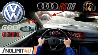 VW Golf 8 GTI Review on Autobahn | POV | Battle mit RSQ8