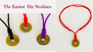 How to Make a Adjustable Necklace with Slide Knots | Chinese lucky coin | Feng Shui Coin Necklace