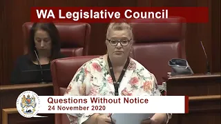 WA Legislative Council Question Time - 24 November 2020