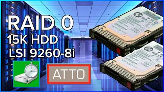 15К диски в RAID 0 с LSI 9260-8i. Быстро или нет? ATTO Disk Benchmark, CristalDiskMark