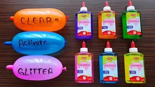 Making Slime With Funny Balloons And Color Glue - Oddly Satisfying Slime Video