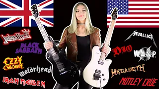 USA METAL VS BRITISH METAL  (OLD SCHOOL METAL) | Riff Battle - Anna Cara
