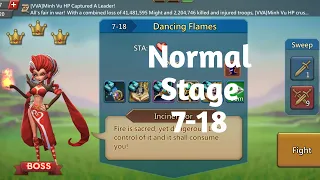 Lords mobile normal stage 7-18 F2P|Dancing flames normal stage 7-18