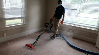 DEEP cleaning a DIRTY rental property || Satisfying carpet cleaning
