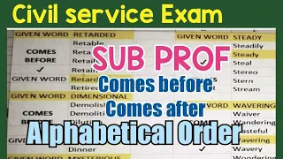 Civil Service Exam SUBPROF: Arrange Alphabetically