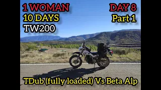 TW200 OFF ROAD ADVENTURE - DAY 8 - PART 1 - TDUB VS BETA ALP - 1 WOMAN - 10 DAYS