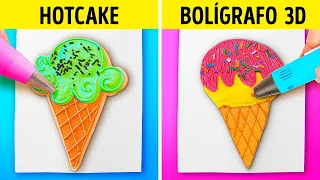 DESAFÍO DE LÁPIZ 3D VS. ARTE DE PANCAKES || 123 GO! FOOD