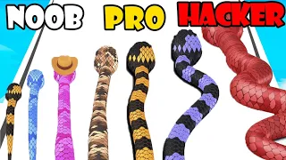 NOOB vs PRO vs HACKER in Snake Run Race Part 1 | Gameplay Satisfying (Android,iOS)